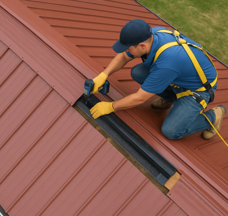 Ventilation Integration for Metal Roofs