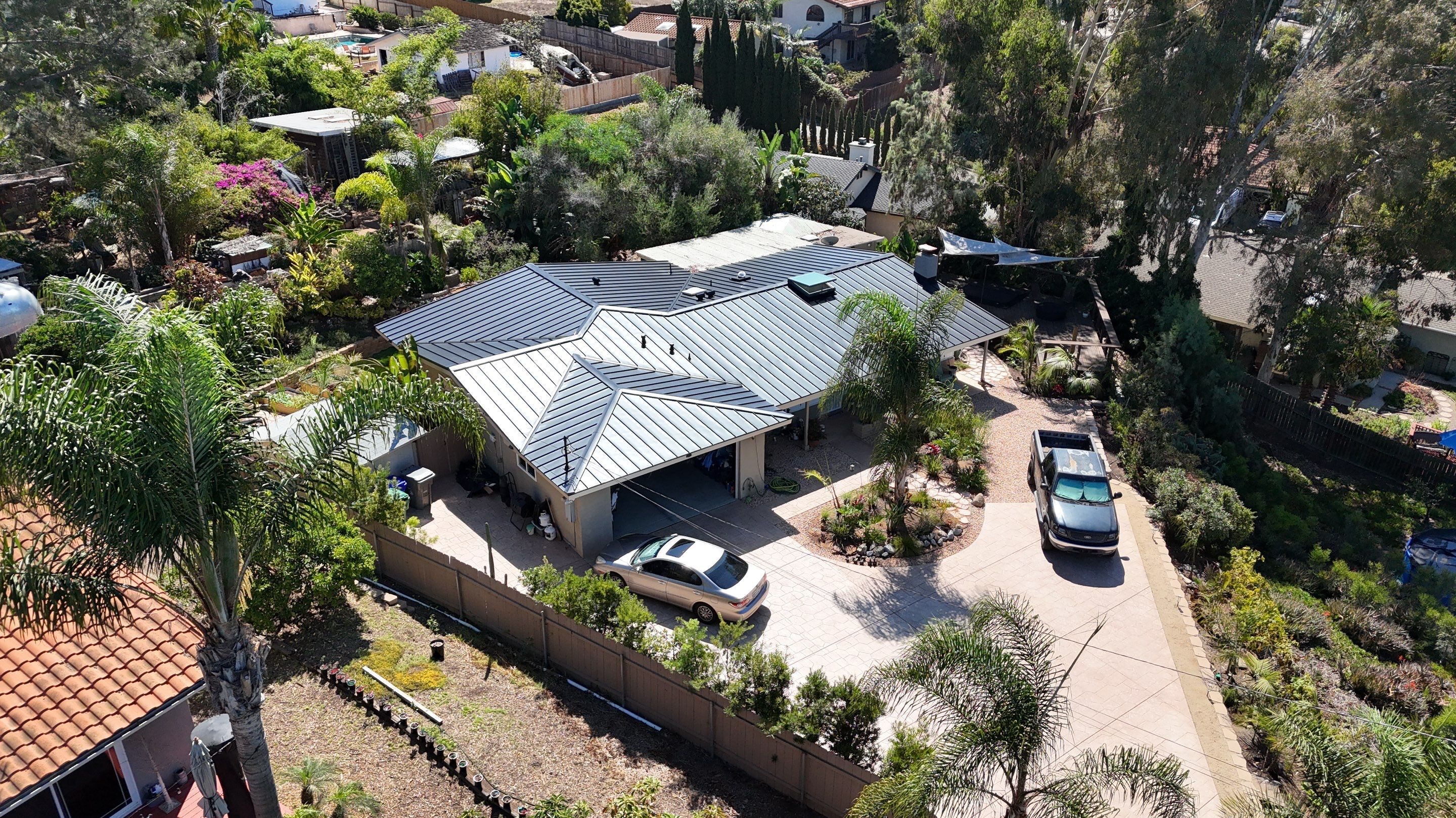 Areal Shot Of A Residential Roofing Project 